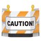Party Central Pack of 6 Yellow and White Caution Construction Barricade Stand-Up Cutouts 37"